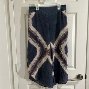 Anthropologie Pants,  Elevenses Tie Dye Silk Flowy Pants, pink and grey